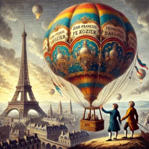 first hot-air balloon as an advertising balloon in flight